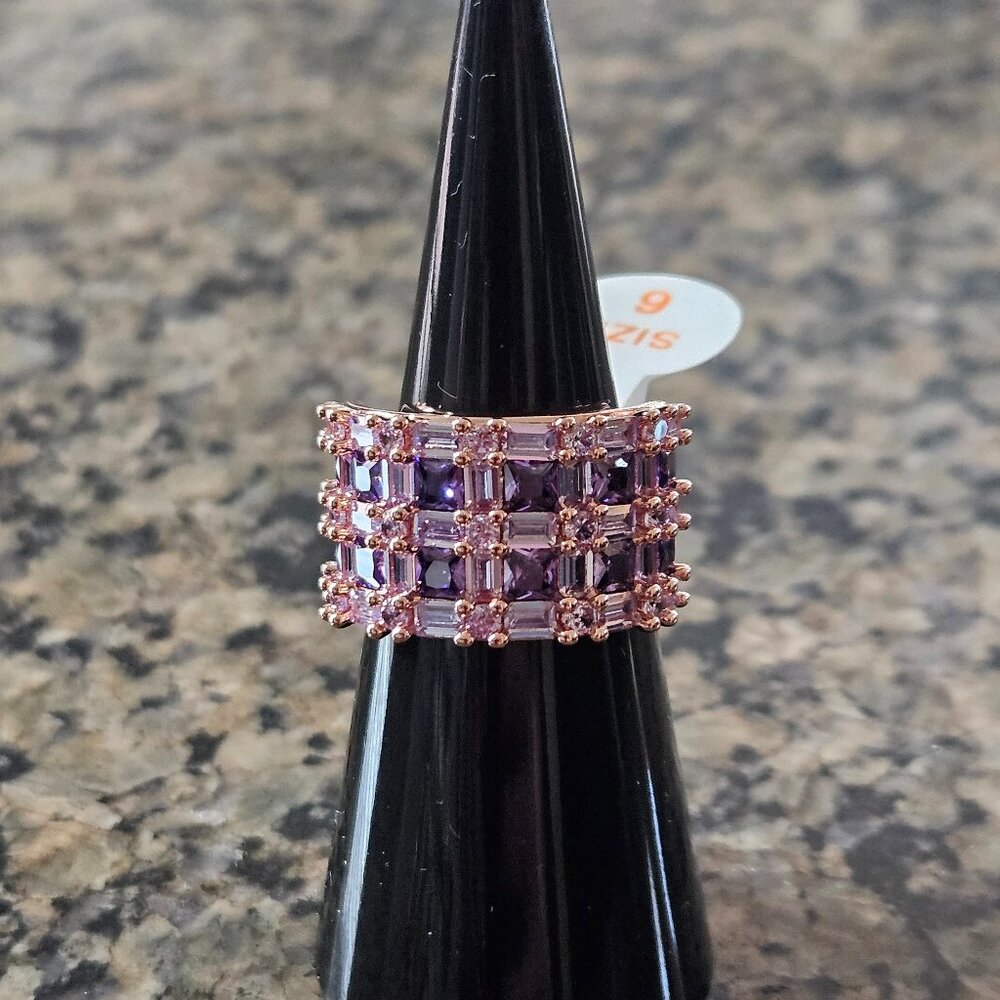 Bomb Party RG81118 "On The Road To Summer" Purple Topaz Cubic Zirconia Sz 6